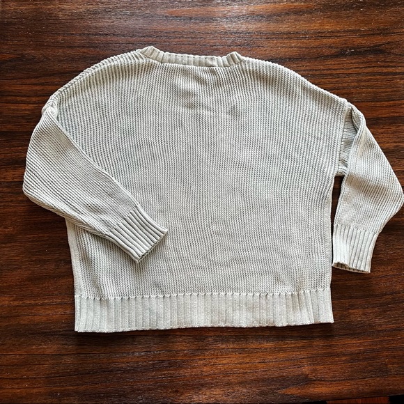LOFT XL cropped boxy open weave mint sweater. EUC - Picture 2 of 11